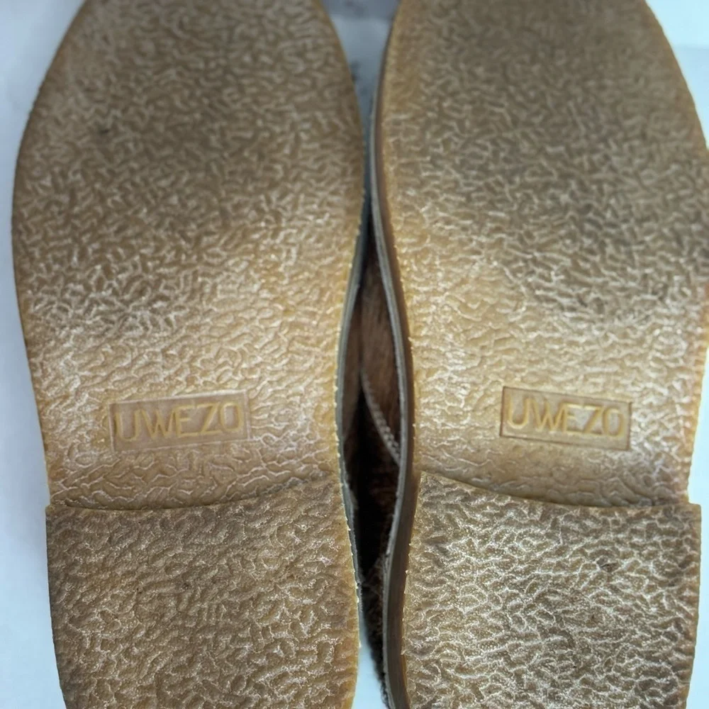 UWEZO Brown Cowhide Slip-On Shoes Size 9.5